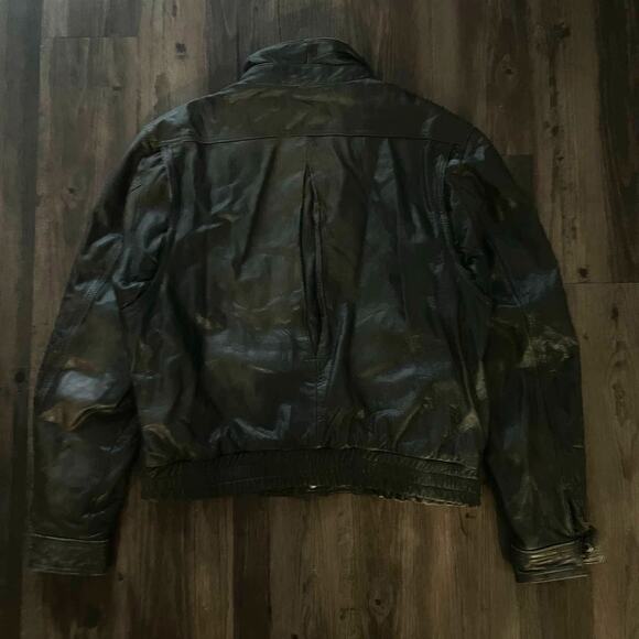 Vtg 80s Genuine Leather Moto Racers Jacket fits M - Picture 6 of 7